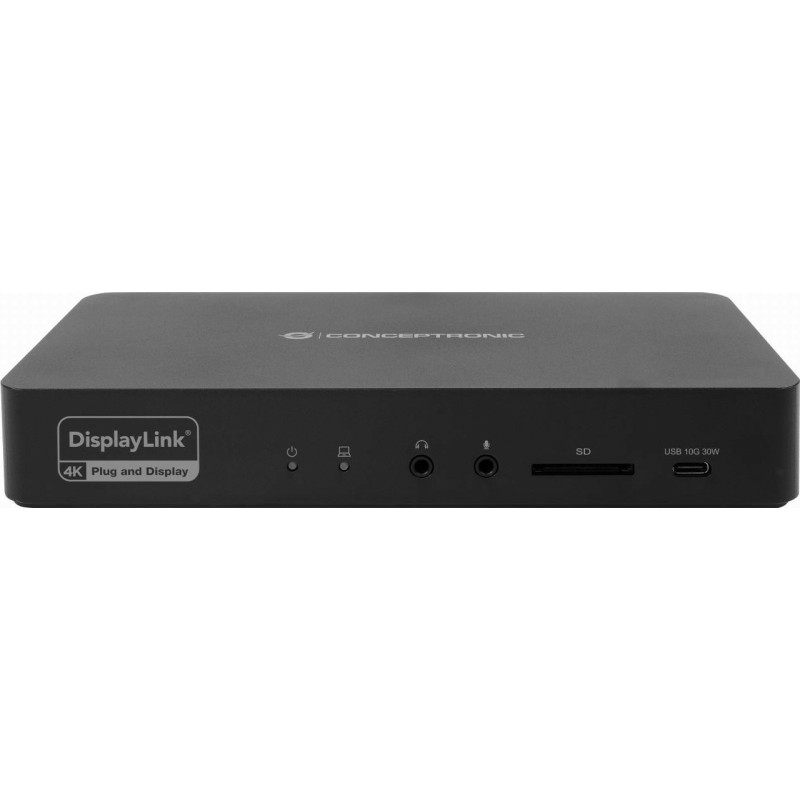 Conceptronic laptop dock & poortreplicator Bedraad USB 3.2 Gen 2 (3.1 Gen 2) Type-C Zwart - DONN31B